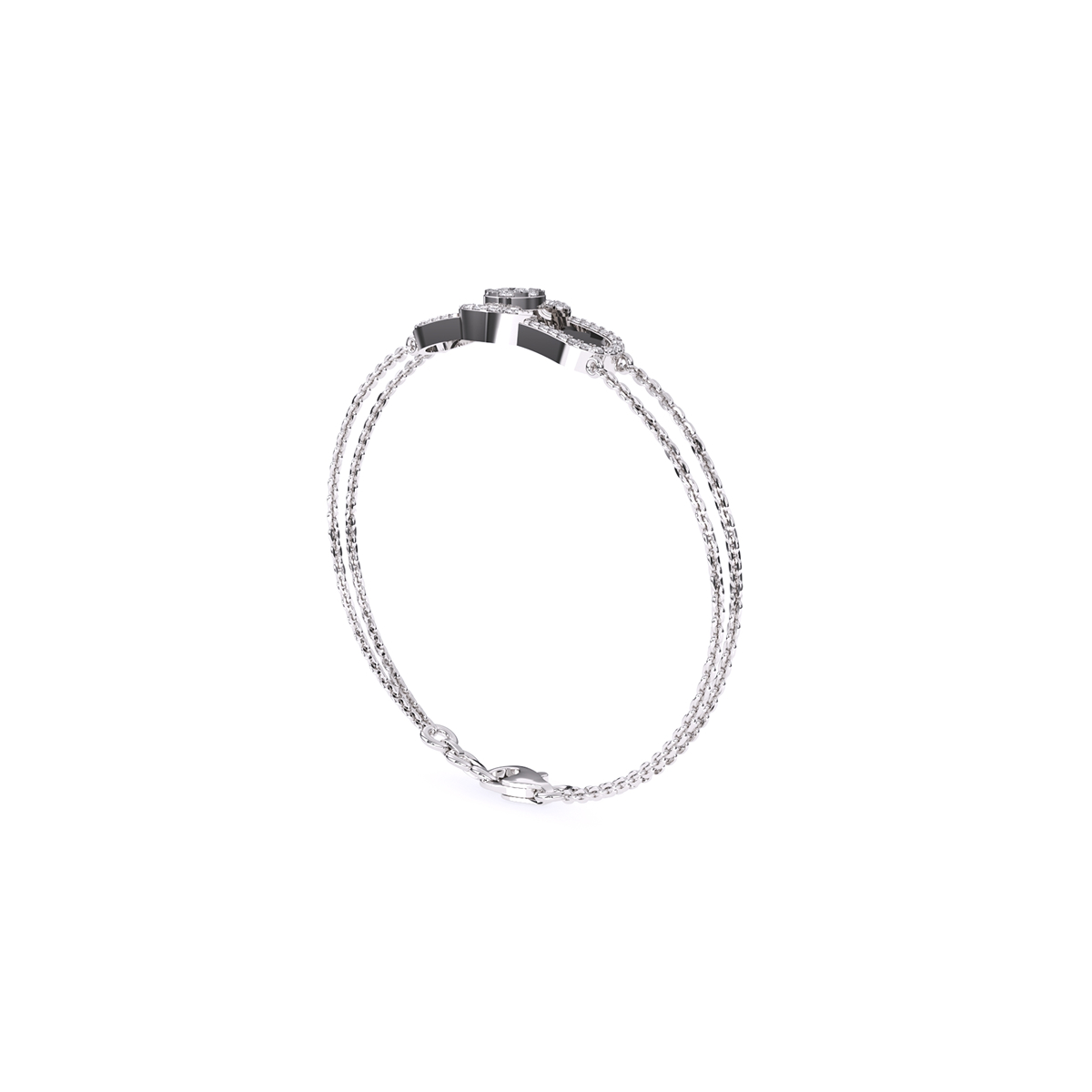 14K Rose Gold Trendy Lab Grown Diamond Bracelet